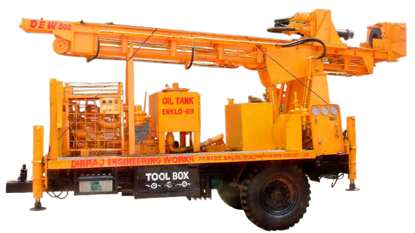 Trolly mounted rig machine rotary machine