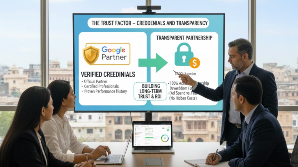 The Trust Factor – Credentials and Transparency | google ads company in Jaipur 

