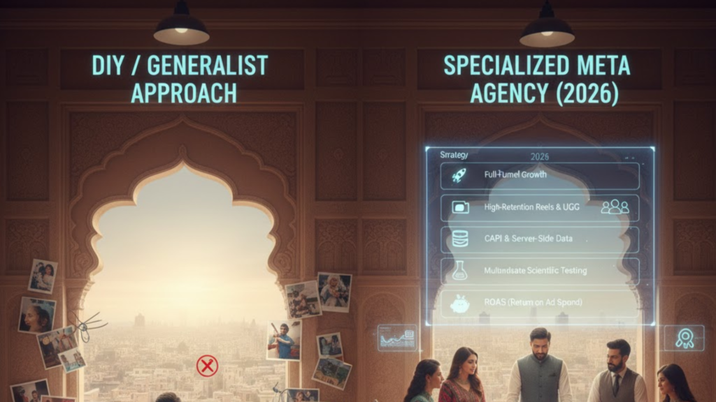 Comparison: Scaling with a Meta Ads Agency in Rajasthan vs. In-House Trial