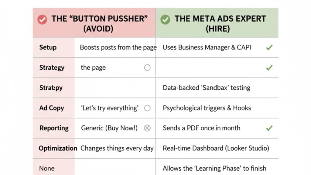 Comparison: Hiring for Success vs. Hiring for Failure | Meta ads expert