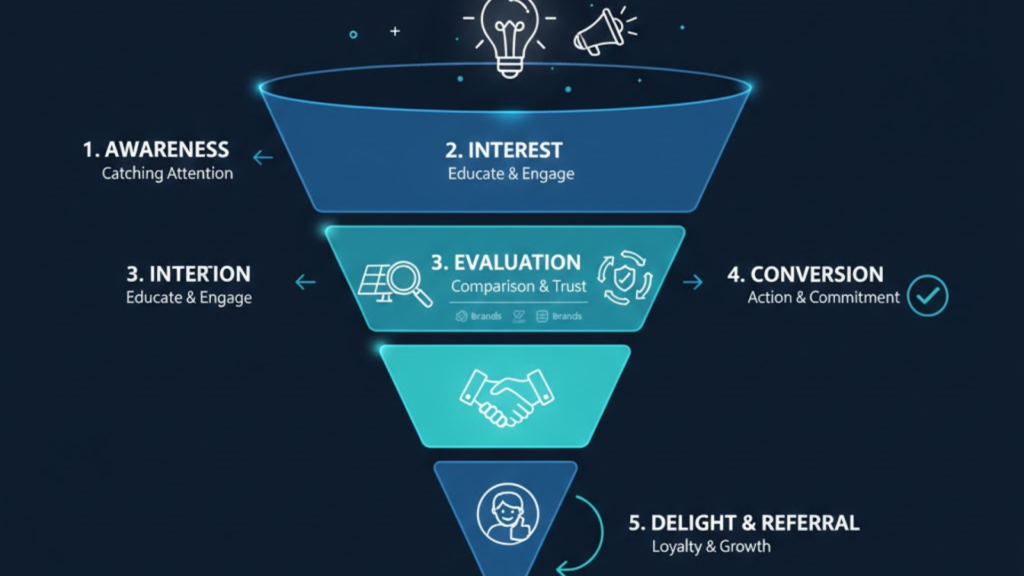 The 5 Stages of a Solar Lead Generation Funnel