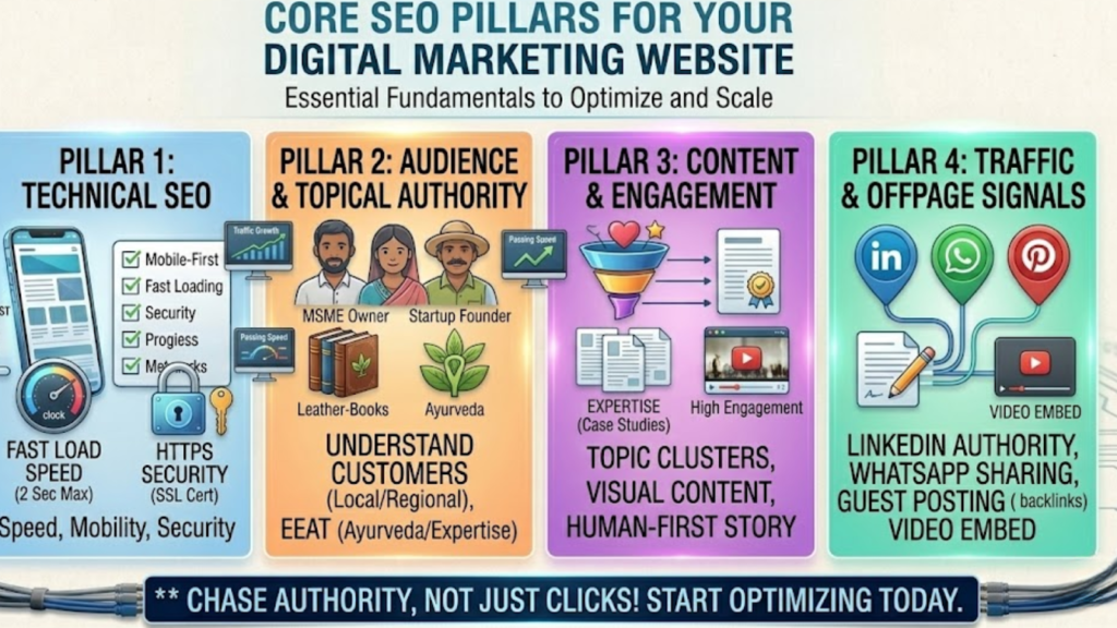 Core SEO Pillars for Your Digital Marketing Websit