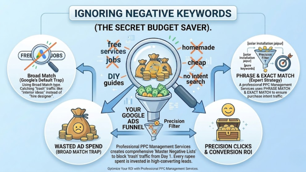Ignoring Negative Keywords (The Secret Budget Saver) | ppc management services