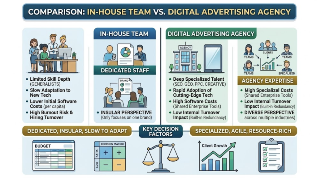 Comparison: In-House Team vs. Digital Advertising Agency