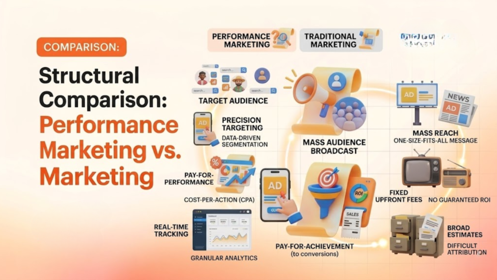 Structural Comparison: Performance Marketing vs. Traditional Marketing