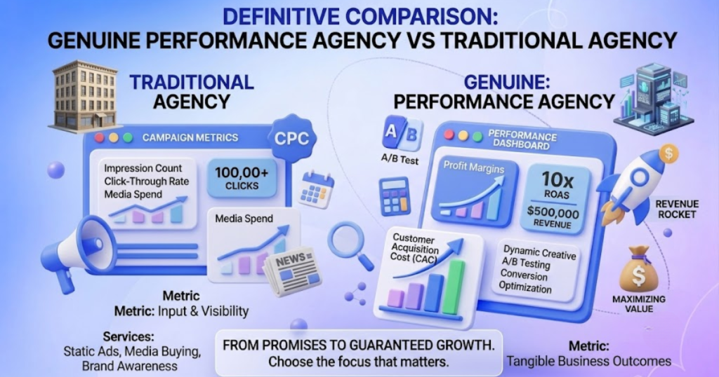 Definitive Comparison: Genuine Performance Agency VS Traditional Agency