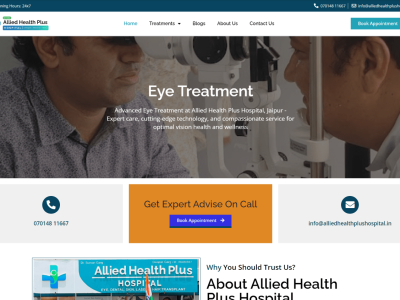 allied health plus hospital website design 1 1